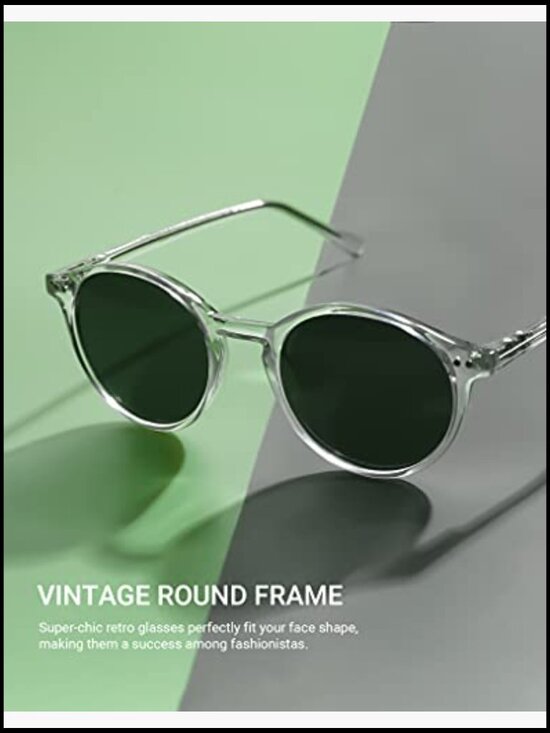 Retro 90s Small Round Sunglasses Polarized UV400 Protection Vintage Shades main image 2